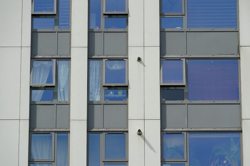 Cladding on a housing block.