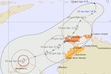 Forecasters on Monday morning were predicting the tropical low would directly hit the Tiwi Islands.