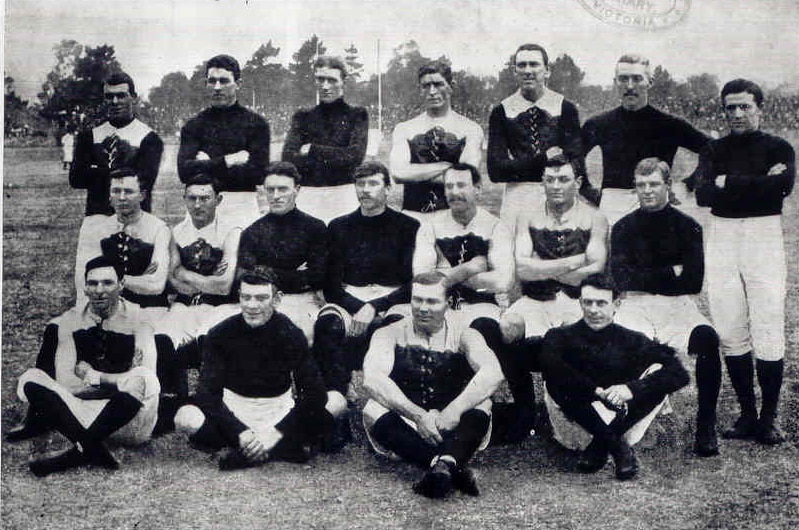 Leader, 23 May 1908, p. 26, Koochew, second from left in middle row, courtesy of State Library of Victoria