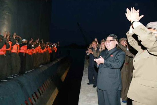 Kim Jong-un reportedly oversaw a submarine-launched ballistic missile test