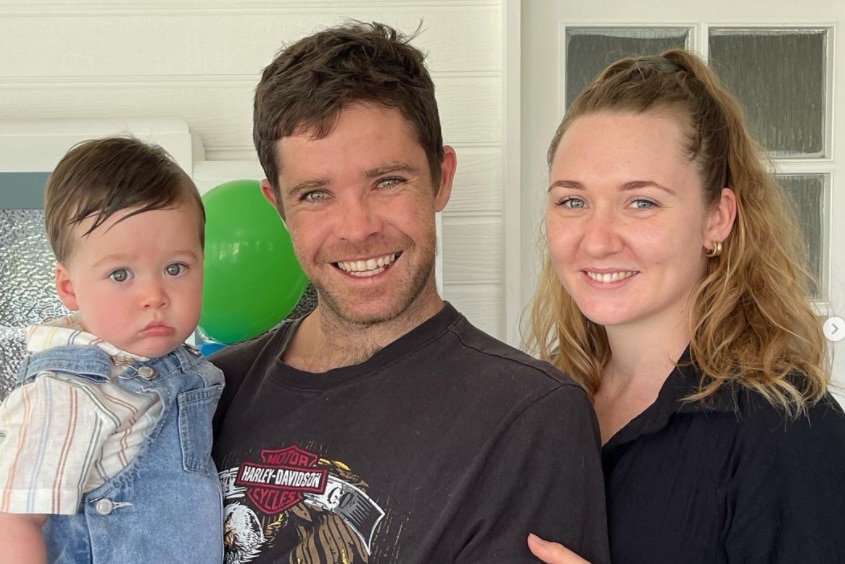 Sapphire miners Todd Small and Brianna Booth with son Joseph. 