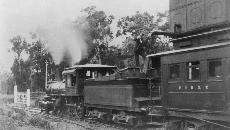 black and white photo of steam engine