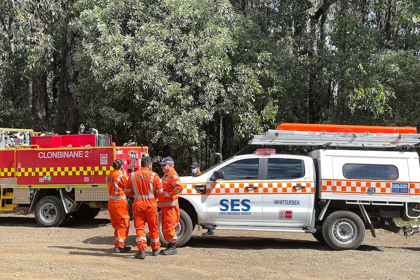 SES workers and trucks.