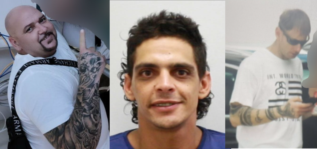 A composite photo of three men wanted by police.