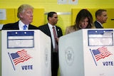 Donald Trump votes in US election