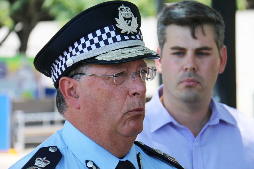 Queensland Police Service Commissioner Ian Stewart with Queensland Police Minister Mark Ryan