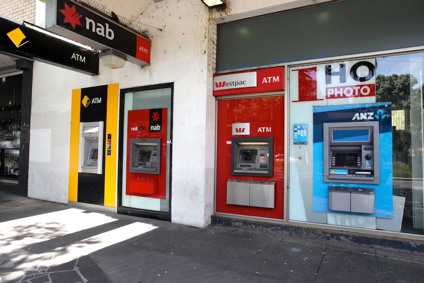 An image of the Big Four Australian banks ATMs side by side