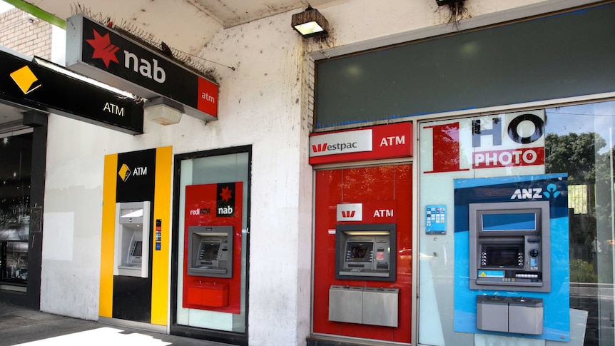 An image of the Big Four Australian banks ATMs side by side