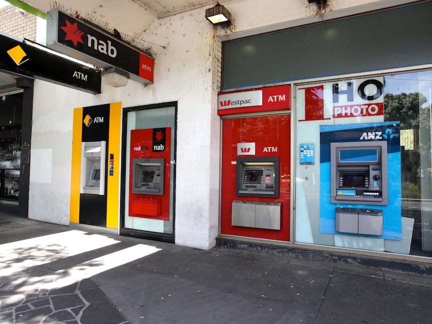 An image of the Big Four Australian banks ATMs side by side