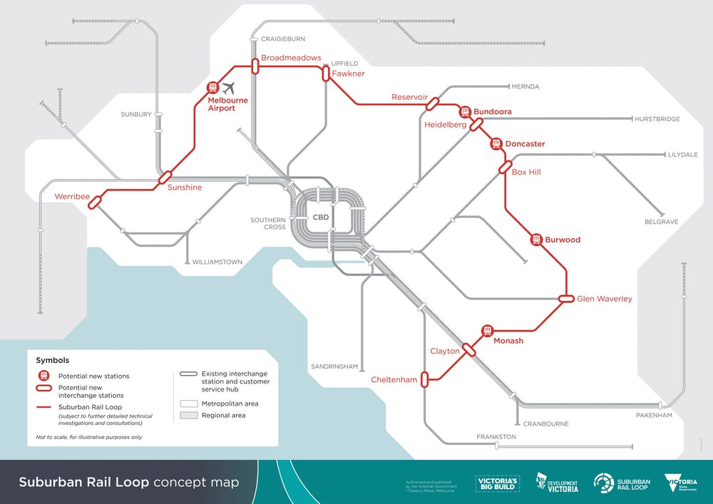 Suburban Rail Loop concept map