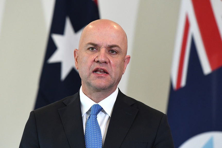 Queensland Chief Health Officer Dr John Gerrard speaks at a press conference in Brisbane