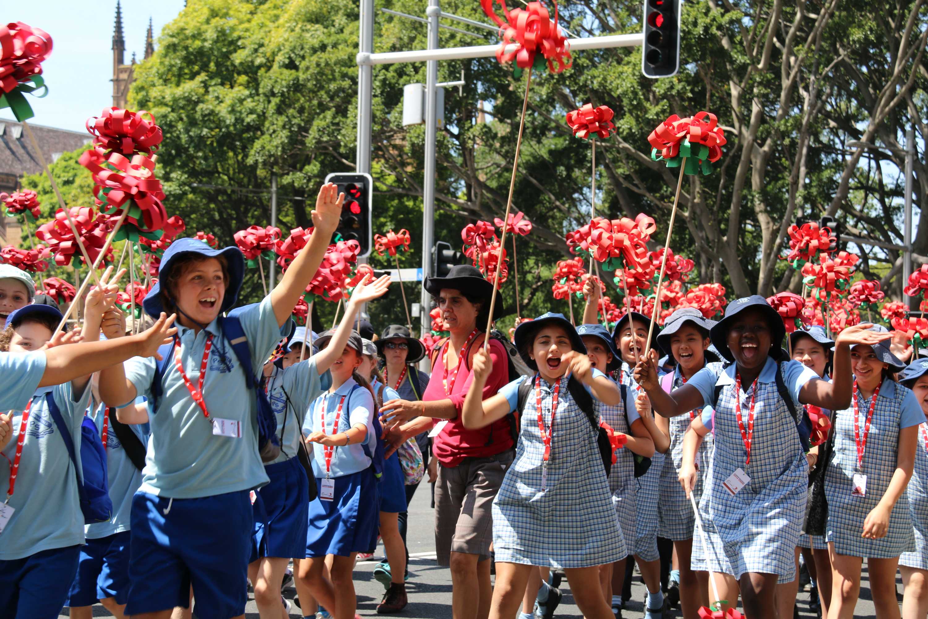 Thousands of schoolchildren march through Sydney streets as Garung ...