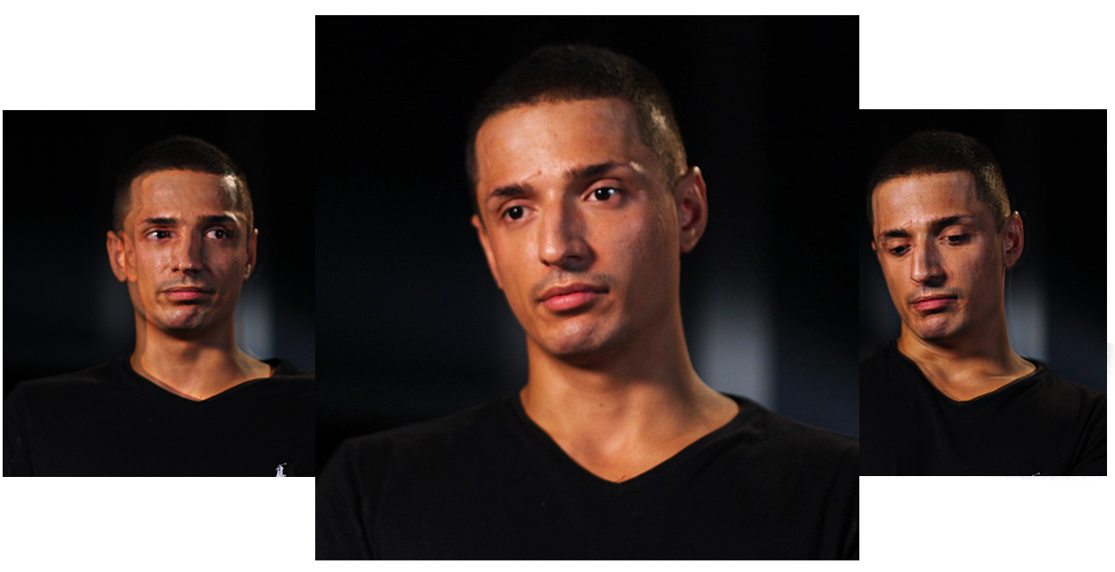 Three images showing Angelo Gargasoulas against a dark background.