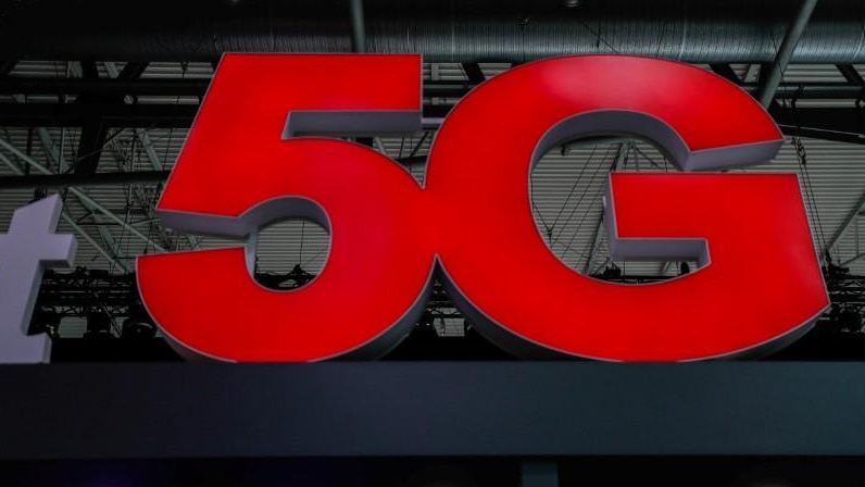 A 5G sign is seen during the Mobile World Congress in Barcelona, Spain February 28, 2018