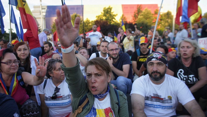 Romanian protesters join anti-government rally