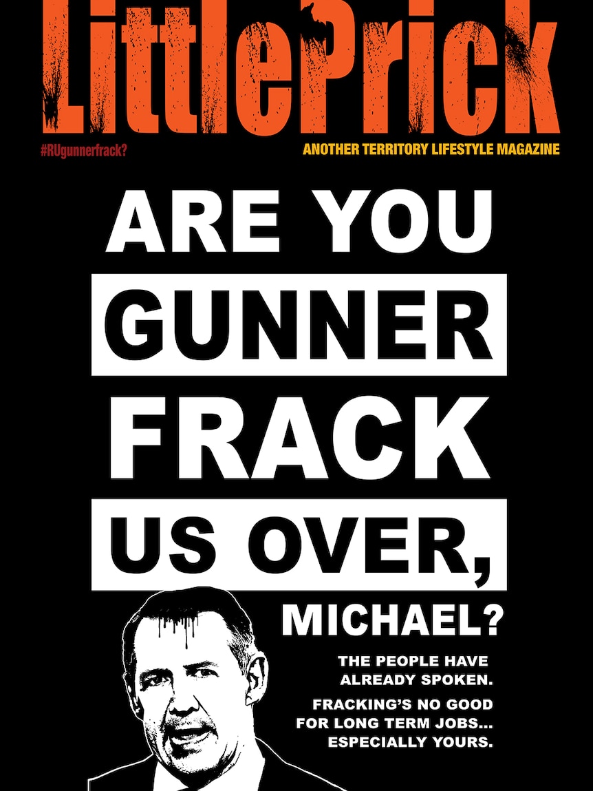 Poster reading 'RU Gunner frack us over?'
