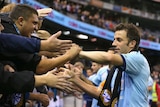 Sydney FC's Alessandro Del Piero waves goodbye to the crowd after losing to Melbourne Victory.