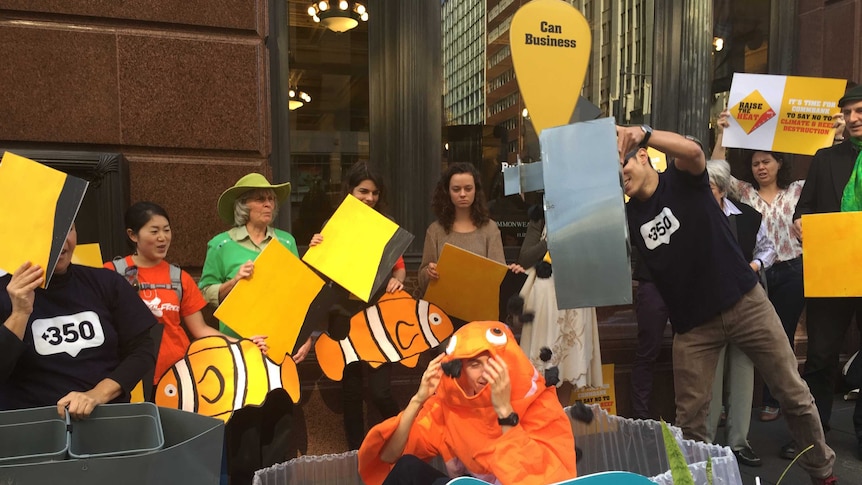 Commonwealth Bank protesters in Martin Place