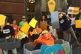 Commonwealth Bank protesters in Martin Place