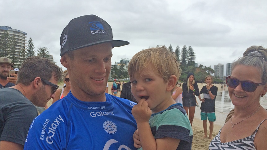 Surfer Stuart Kennedy with his family