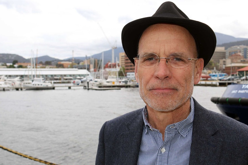 Academic Clive Hamilton on the Hobart waterfront.