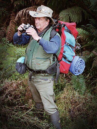 Col Bailey pictured in the Tasmanian bush.