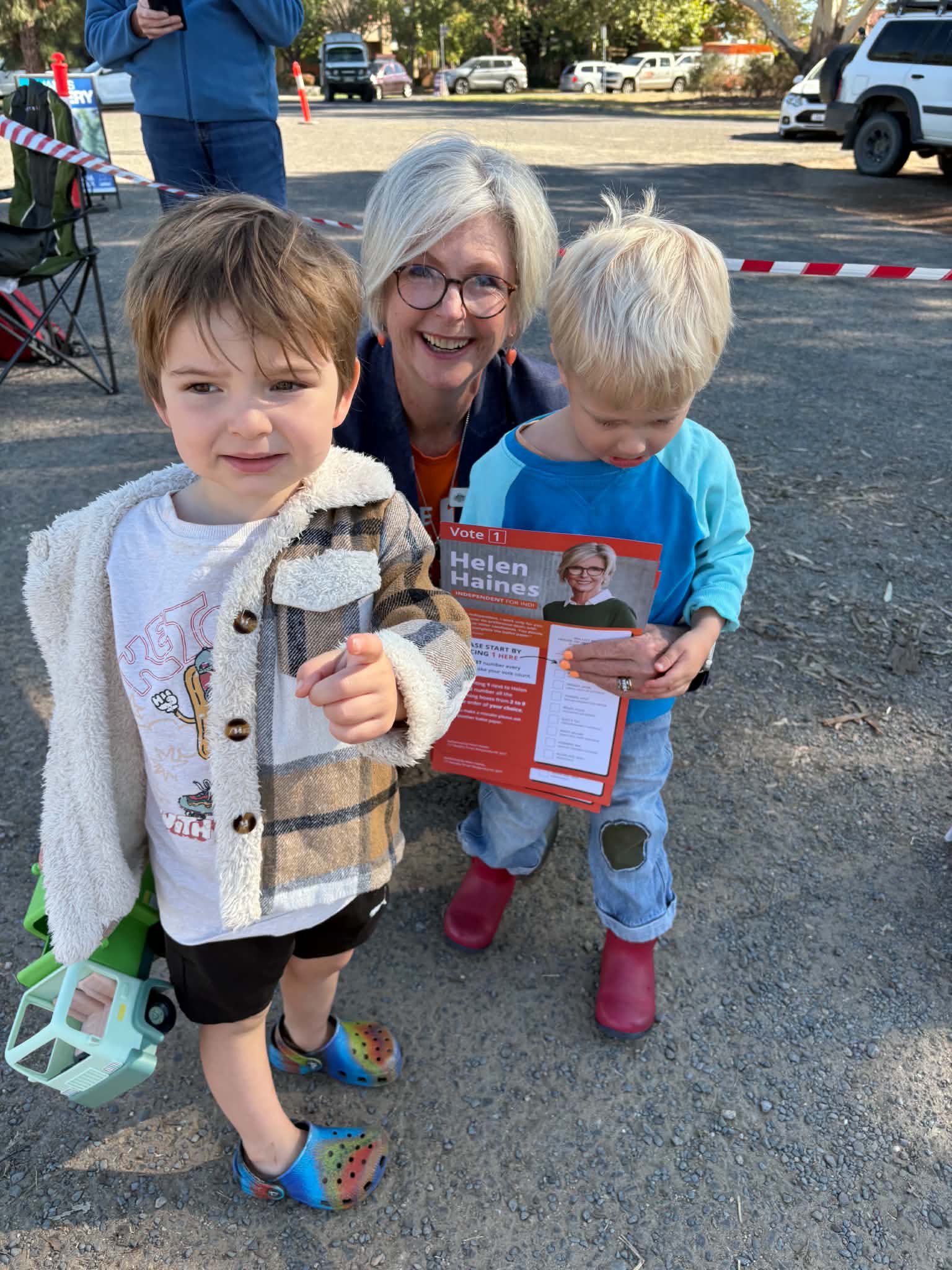 Helen Haines with two young boys.