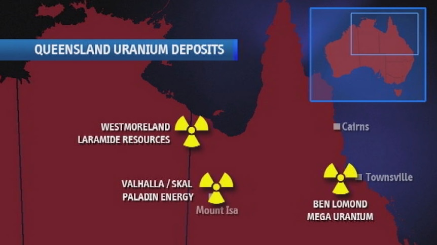 Uranium mining region graphic in Queensland.