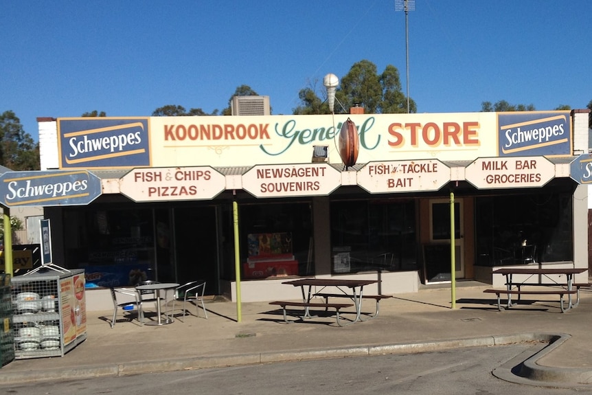 A photo of a small town general store.