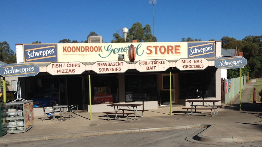 A photo of a small town general store.