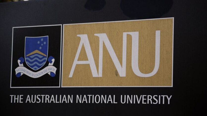 Close up of Australian National University (ANU) campus sign