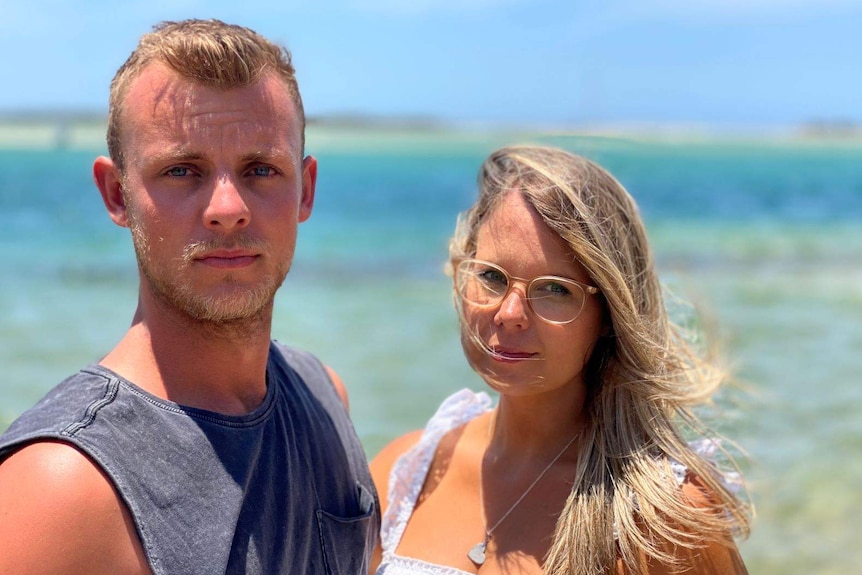 A couple at the beach