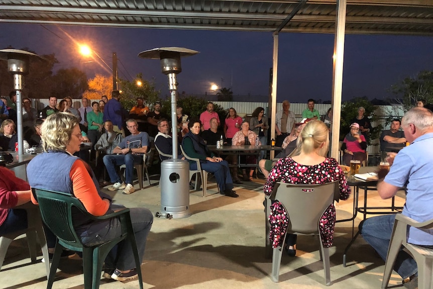 Mungindi residents in a crisis meeting