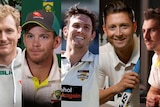 Cricket players George Bailey, Tim Paine, Mitchel Marsh, Michael Clarke and Pat Cummings