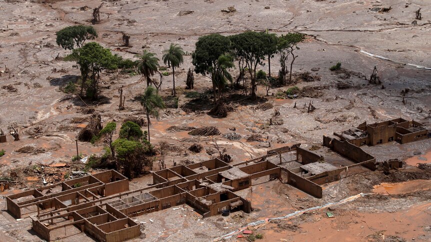 A destroyed school after a BHP-owned dam collapsed