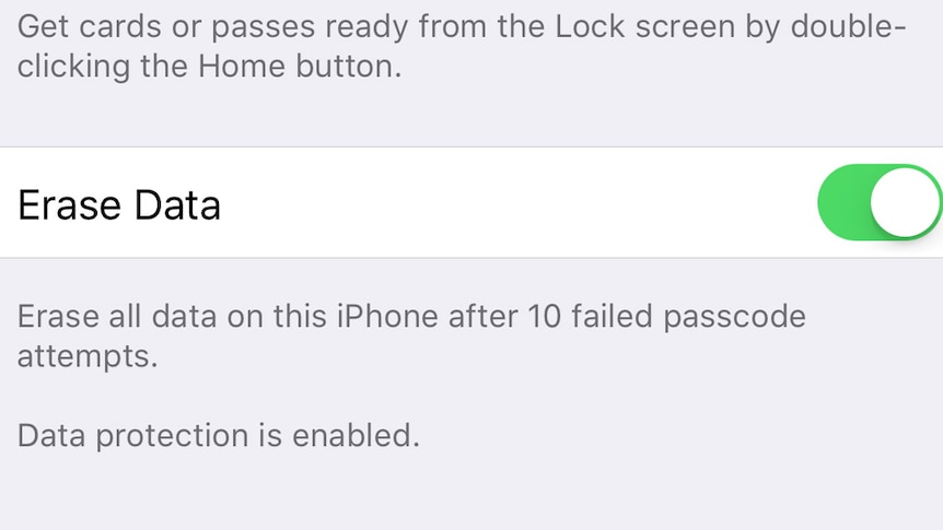 Erase iPhone data after unsuccessful attempts