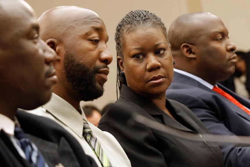 Sybrina Fulton and Tracy Martin attend a House Judiciary Committee briefing on Capitol Hill.