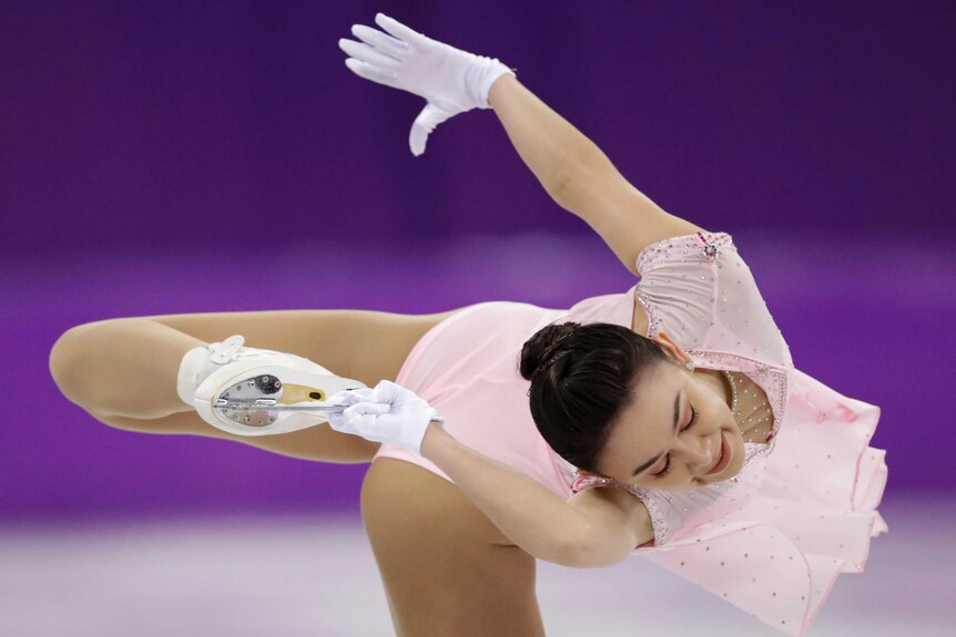 Kailani Craine performing during the women's short program at the Olympic Winter Games.
