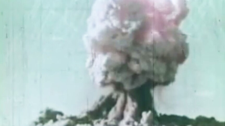 The cloud of a nuclear bomb.