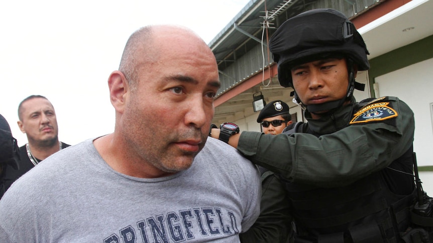 Former US army sniper Joseph Hunter is arrested by Thai police.