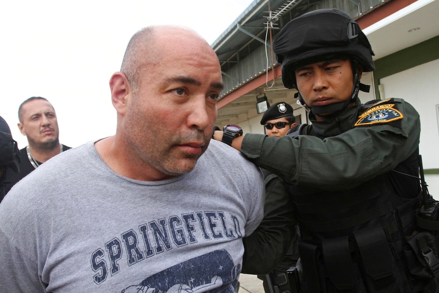 Former US army sniper Joseph Hunter is arrested by Thai police.