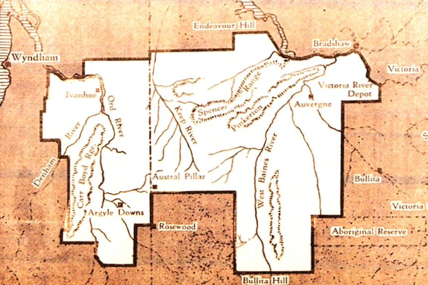 A map showing the area for a Jewish settlement in the Kimberley region proposed just before World War II.