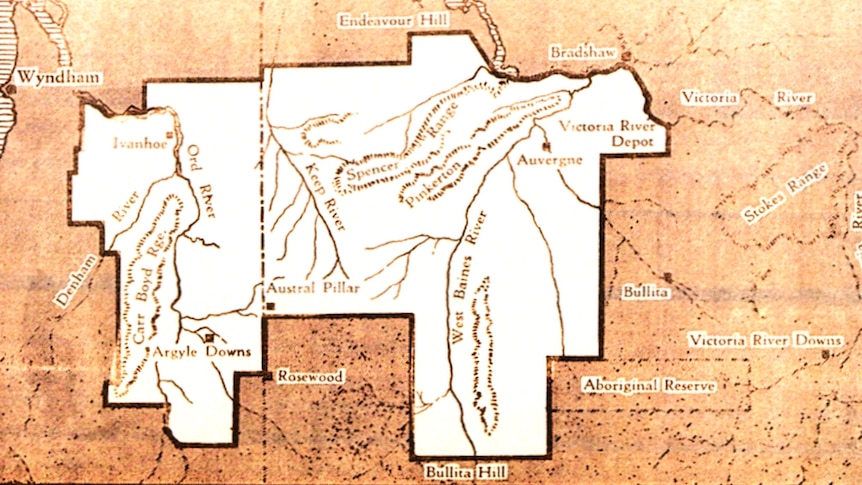 A map showing the area for a Jewish settlement in the Kimberley region proposed just before World War II.