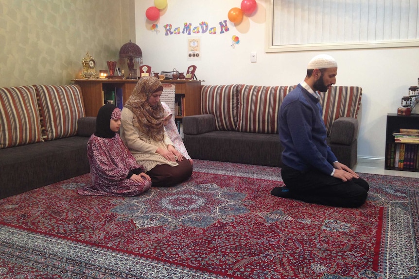 Family prays to mark end of Ramadan