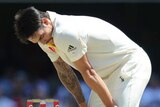 Under fire: Mitchell Johnson went wicketless at the Gabba for the first time in his Test career.