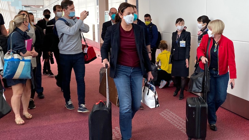 Premier Annastacia Palaszczuk arriving in Tokyo before announcement on Brisbane's bid for the 2032 Olympic Games