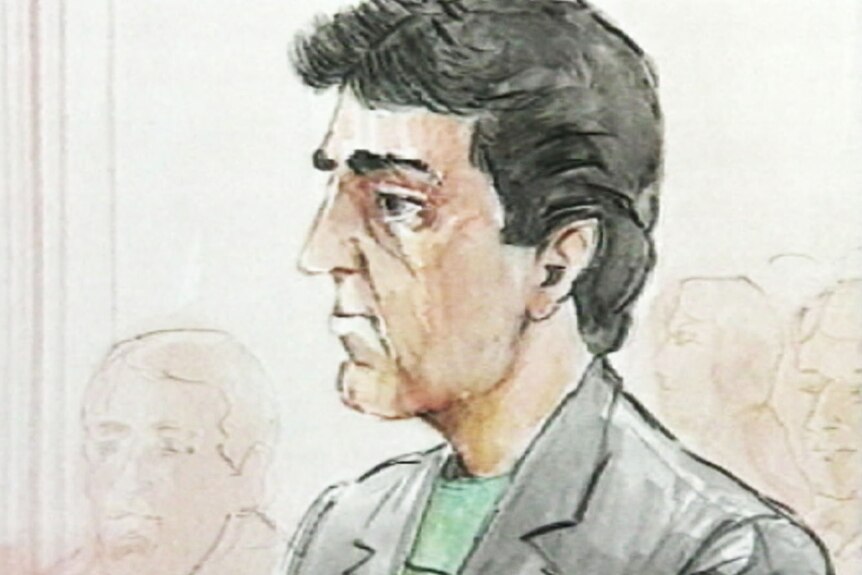 Court sketch of Ronald Henry Thomas.