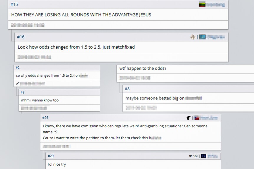 A graphic of various comments on an online messageboard