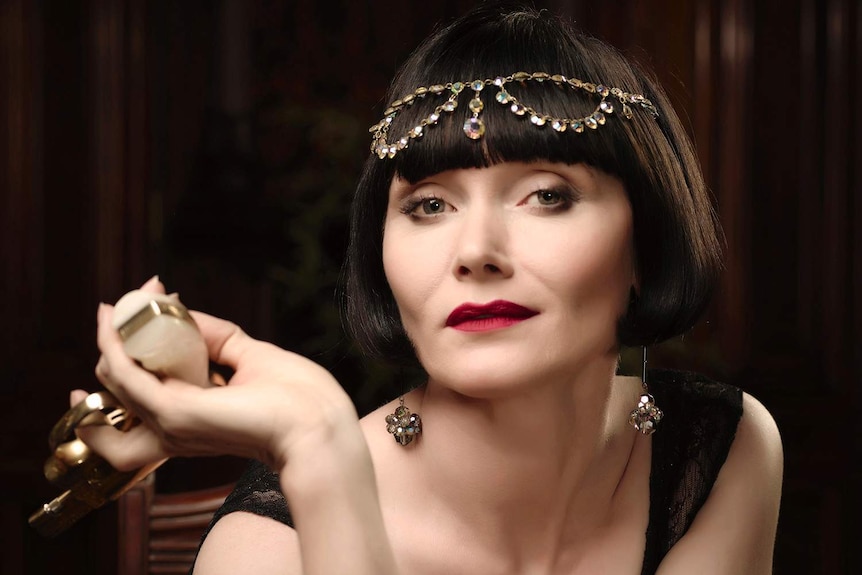 Actress Essie Davis playing Miss Fisher