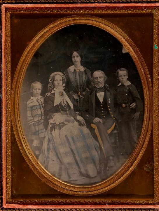 Daguerreotype of John Septimus Roe and his family c1853